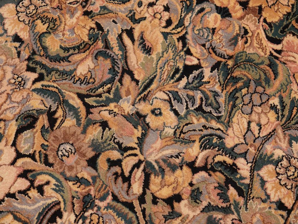 handmade Traditional Rimjim Black Gold Hand Knotted RECTANGLE 100% WOOL area rug 10x14