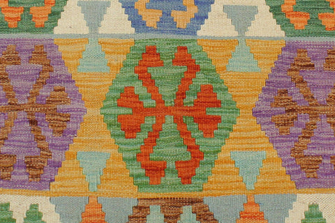 handmade Geometric Kilim Blue Rust Hand-Woven RECTANGLE 100% WOOL area rug 3 x 5