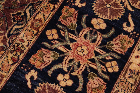 handmade Transitional Lahore Brown Blue Hand Knotted RECTANGLE 100% WOOL area rug 10' x 14'