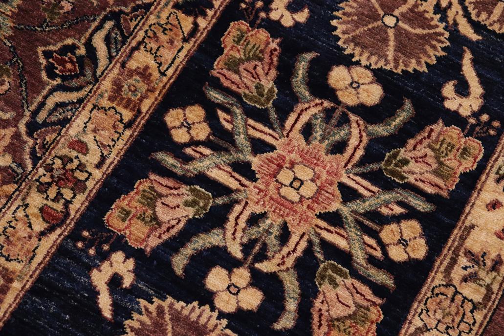 handmade Traditional Lahore Brown Blue Hand Knotted RECTANGLE 100% WOOL area rug 10'X14'