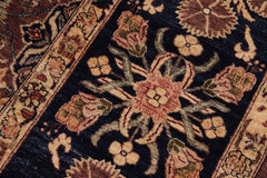 handmade Traditional Lahore Brown Blue Hand Knotted RECTANGLE 100% WOOL area rug 10'X14'