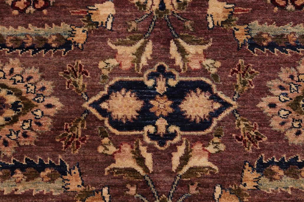 handmade Traditional Lahore Brown Blue Hand Knotted RECTANGLE 100% WOOL area rug 10'X14'