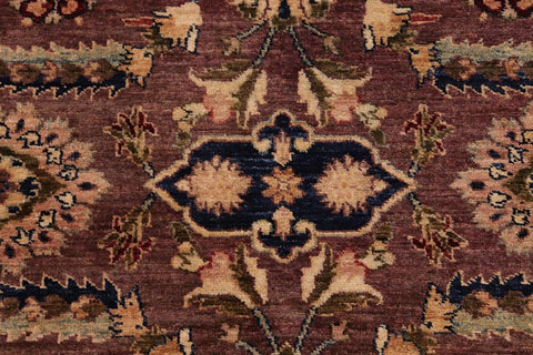 handmade Traditional Lahore Brown Blue Hand Knotted RECTANGLE 100% WOOL area rug 10'X14'