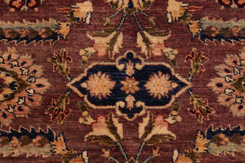 handmade Transitional Lahore Brown Blue Hand Knotted RECTANGLE 100% WOOL area rug 10' x 14'