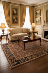 handmade Traditional Lahore Brown Blue Hand Knotted RECTANGLE 100% WOOL area rug 10'X14'