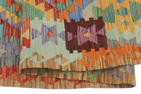 handmade Geometric Kilim Rust Brown Hand-Woven RECTANGLE 100% WOOL area rug 3 x 5