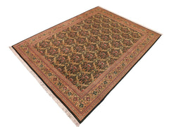 handmade Transitional Hamjolie Green Gold Hand Knotted RECTANGLE 100% WOOL area rug 10x14