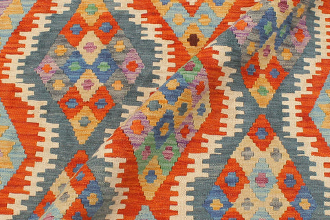 handmade Geometric Kilim Rust Beige Hand-Woven RECTANGLE 100% WOOL area rug 4 x 6