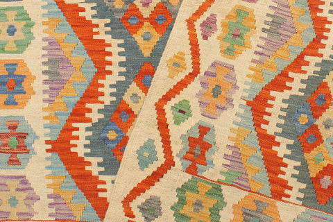 handmade Geometric Kilim Rust Beige Hand-Woven RECTANGLE 100% WOOL area rug 4 x 6