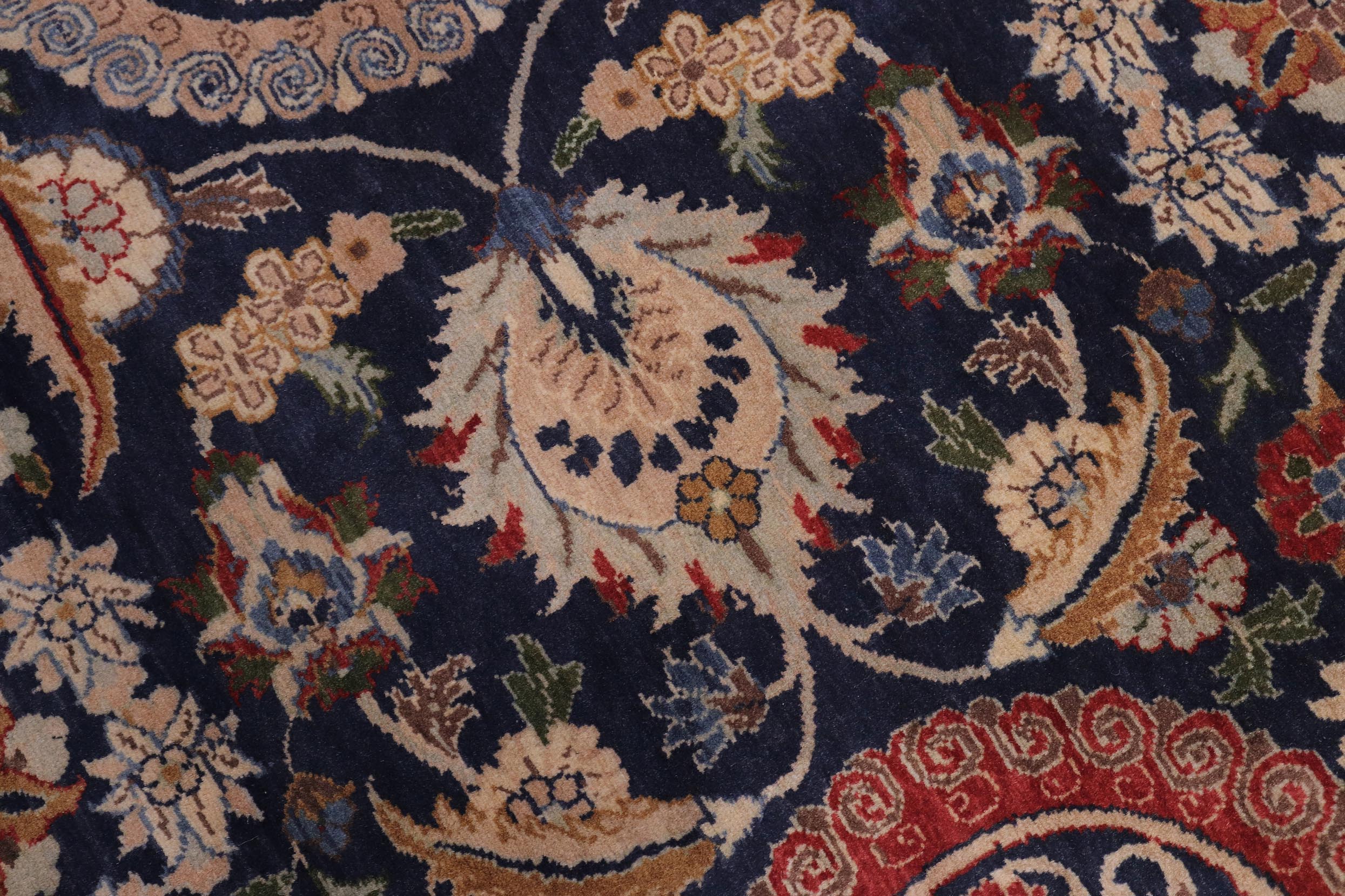 handmade Transitional Agra Tabriz Blue Tan Hand Knotted RECTANGLE 100% WOOL area rug 10x14