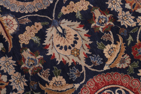 handmade Transitional Agra Tabriz Blue Tan Hand Knotted RECTANGLE 100% WOOL area rug 10x14