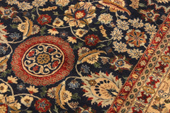 Vintage Agra Tabriz Johanna Blue/Tan Wool Rug - 10'3''X14'6''