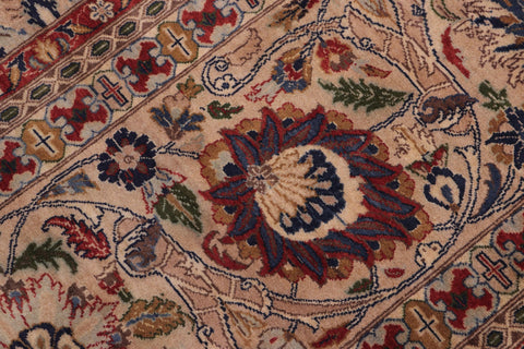 handmade Transitional Agra Tabriz Blue Tan Hand Knotted RECTANGLE 100% WOOL area rug 10x14