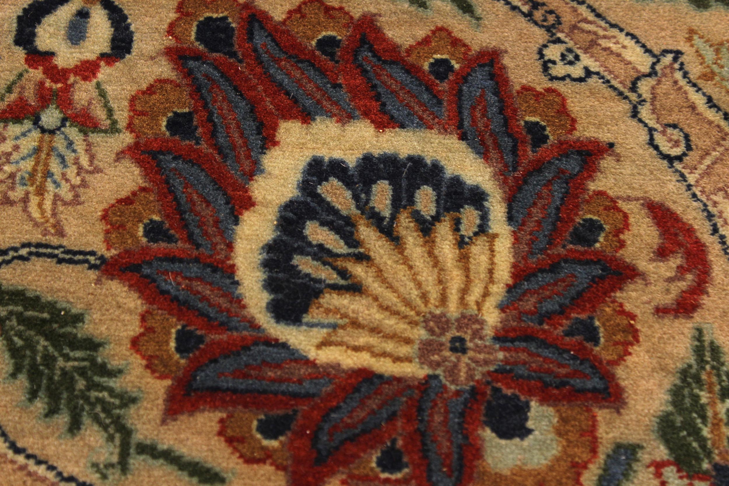 handmade Transitional Agra Tabriz Blue Tan Hand Knotted RECTANGLE 100% WOOL area rug 10 x 14