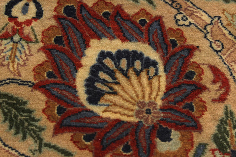 handmade Transitional Agra Tabriz Blue Tan Hand Knotted RECTANGLE 100% WOOL area rug 10 x 14