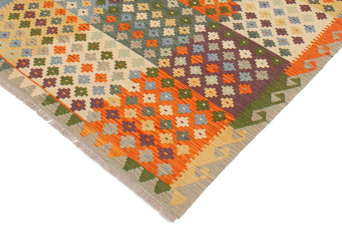 handmade Modern Kilim Blue Gray Hand-Woven RECTANGLE 100% WOOL area rug 4x6