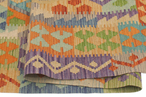 handmade Geometric Kilim Blue Gray Hand-Woven RECTANGLE 100% WOOL area rug 5 x 7
