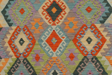 handmade Geometric Kilim Rust Purple Hand-Woven RECTANGLE 100% WOOL area rug 4 x 5