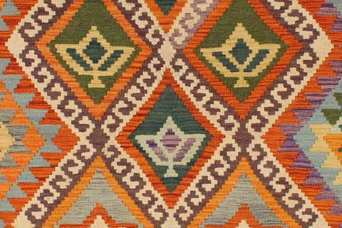 handmade Geometric Kilim Beige Rust Hand-Woven RECTANGLE 100% WOOL area rug 4 x 6