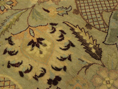 handmade Traditional Agra Green Brown Hand Knotted RECTANGLE 100% WOOL area rug 10x14