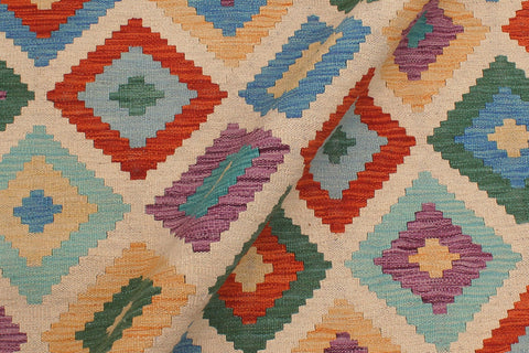 handmade Geometric Kilim Beige Gray Hand-Woven RECTANGLE 100% WOOL area rug 6 x 8