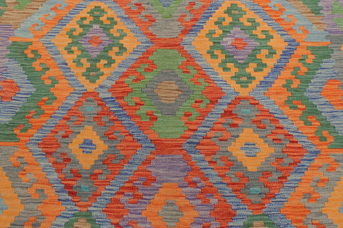 handmade Geometric Kilim Blue Gray Hand-Woven RECTANGLE 100% WOOL area rug 5 x 7