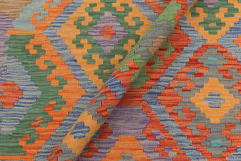 handmade Geometric Kilim Blue Gray Hand-Woven RECTANGLE 100% WOOL area rug 5 x 7