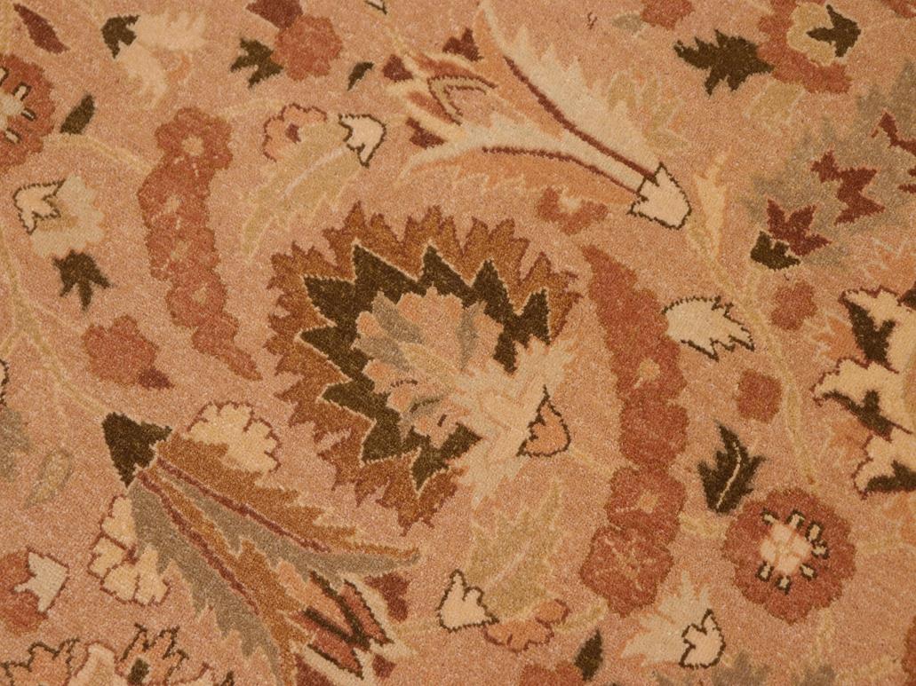 handmade Traditional Lahore Lt. Brown Rose Hand Knotted RECTANGLE 100% WOOL area rug 10x14