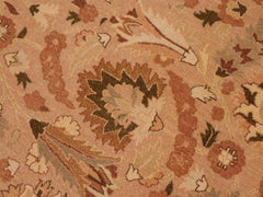 handmade Traditional Lahore Lt. Brown Rose Hand Knotted RECTANGLE 100% WOOL area rug 10x14