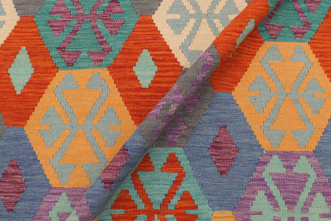 handmade Geometric Kilim Gray Green Hand-Woven RECTANGLE 100% WOOL area rug 6 x 8