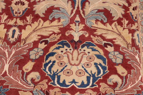 handmade Traditional Lahore Red Tan Hand Knotted RECTANGLE 100% WOOL area rug 10'X14'