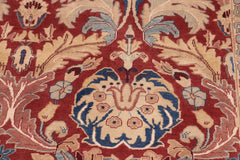 handmade Traditional Lahore Red Tan Hand Knotted RECTANGLE 100% WOOL area rug 10'X14'