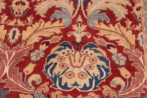 handmade Transitional Lahore Red Tan Hand Knotted RECTANGLE 100% WOOL area rug 10' x 14'
