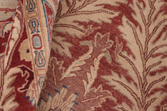 handmade Traditional Lahore Red Tan Hand Knotted RECTANGLE 100% WOOL area rug 10'X14'