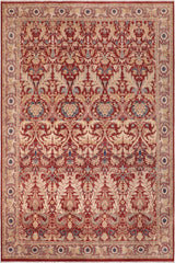 handmade Traditional Lahore Red Tan Hand Knotted RECTANGLE 100% WOOL area rug 10'X14'