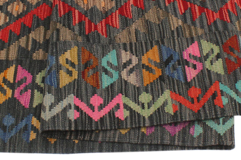 handmade Geometric Kilim Red Green Hand-Woven RECTANGLE 100% WOOL area rug 5 x 7