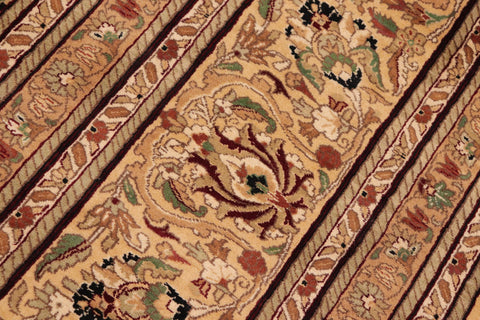 handmade Traditional Lahore Gold Beige Hand Knotted RECTANGLE 100% WOOL area rug 10x15