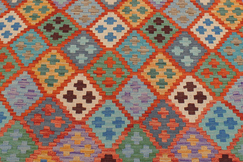 handmade Geometric Kilim Rust Beige Hand-Woven RECTANGLE 100% WOOL area rug 6 x 8