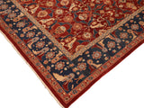 handmade Traditional Lahore Drk. Red Blue Hand Knotted RECTANGLE 100% WOOL area rug 10x14