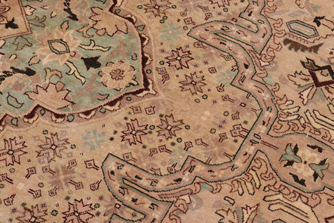 handmade Traditional  Tan Gold Hand Knotted RECTANGLE 100% WOOL area rug 10'X14'