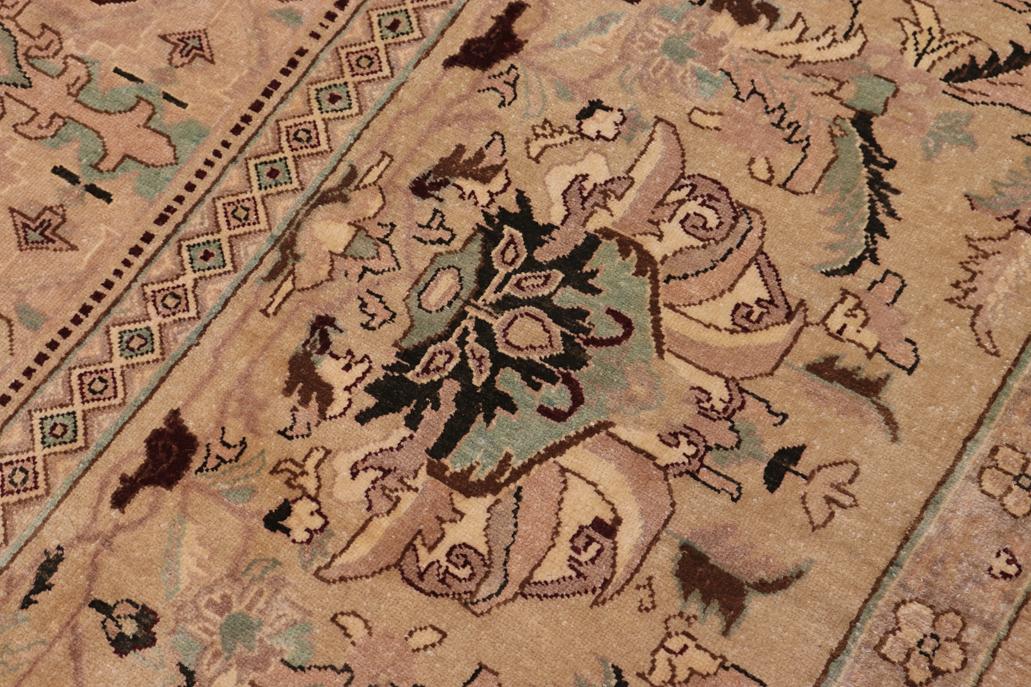 handmade Traditional  Tan Gold Hand Knotted RECTANGLE 100% WOOL area rug 10'X14'