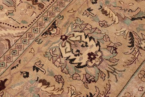 handmade Traditional  Tan Gold Hand Knotted RECTANGLE 100% WOOL area rug 10'X14'