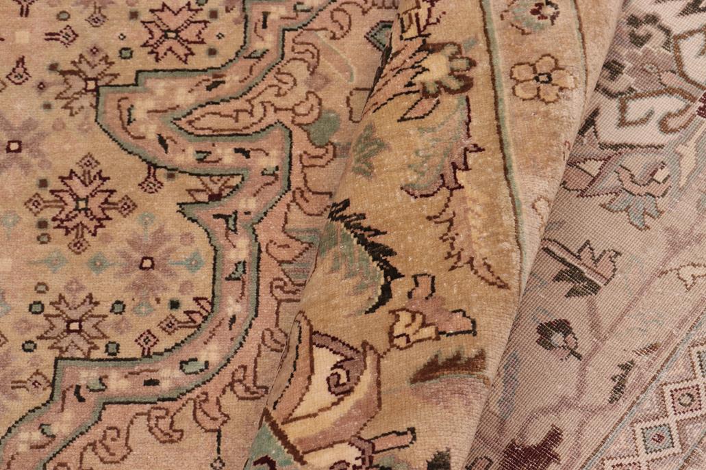 handmade Traditional  Tan Gold Hand Knotted RECTANGLE 100% WOOL area rug 10'X14'