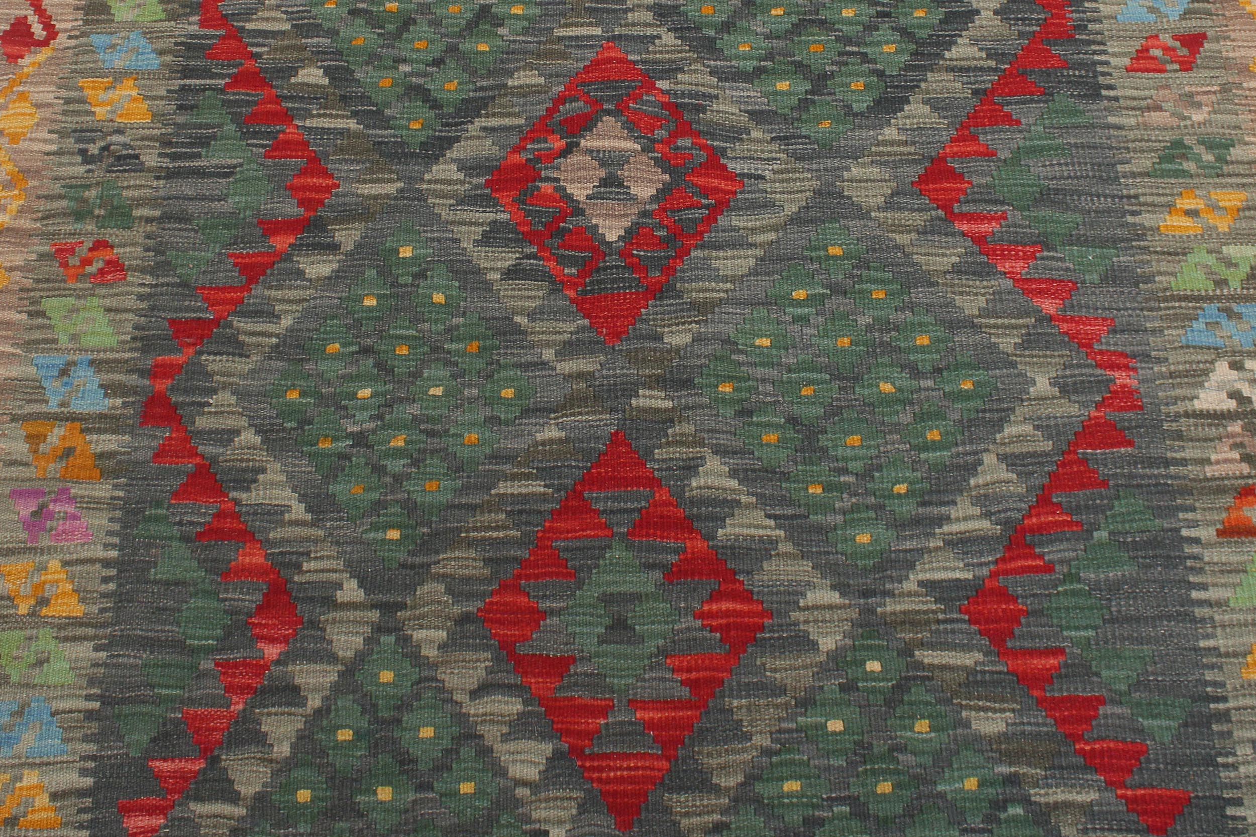 handmade Geometric Kilim Beige Brown Hand-Woven RECTANGLE 100% WOOL area rug 4' x 6'