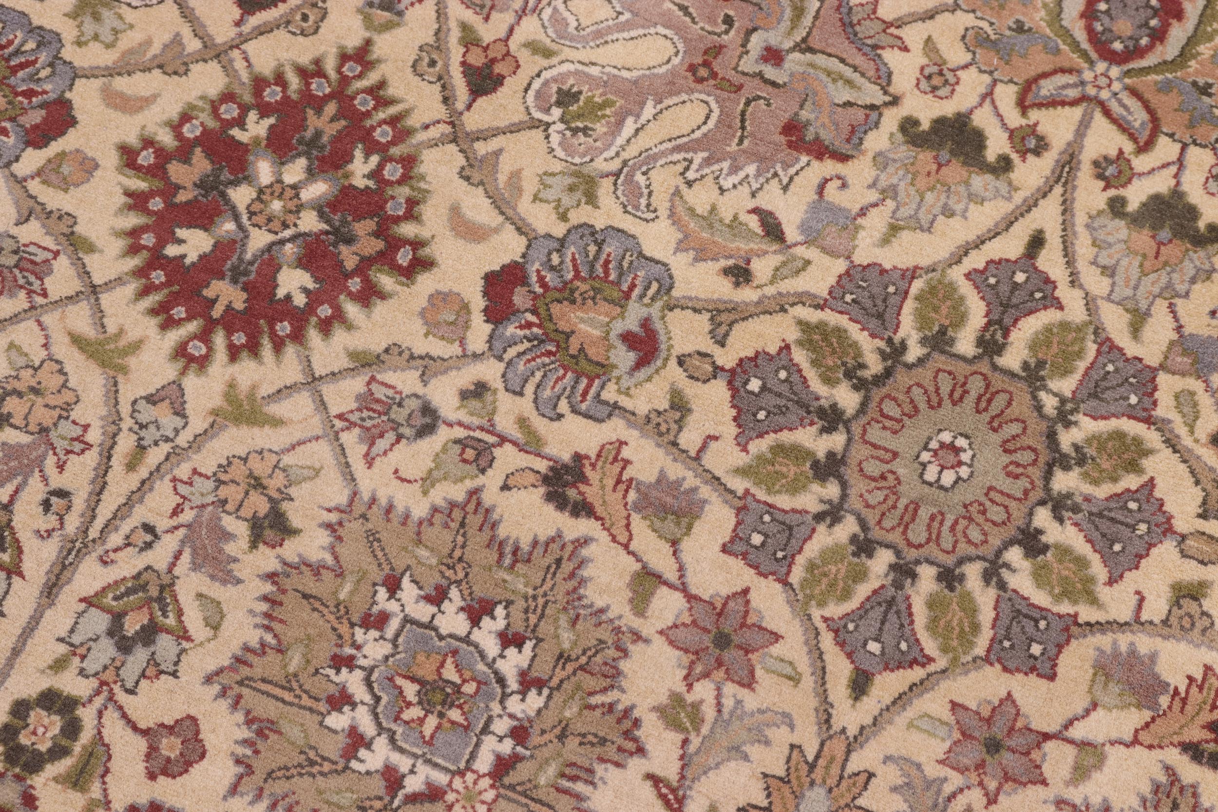 handmade Transitional Tabriz Gold Green Hand Knotted RECTANGLE 100% WOOL area rug 10x14