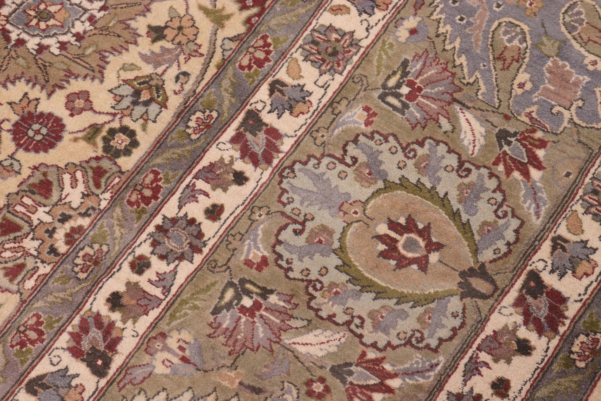 handmade Transitional Tabriz Gold Green Hand Knotted RECTANGLE 100% WOOL area rug 10x14