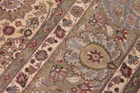 handmade Transitional Tabriz Gold Green Hand Knotted RECTANGLE 100% WOOL area rug 10x14