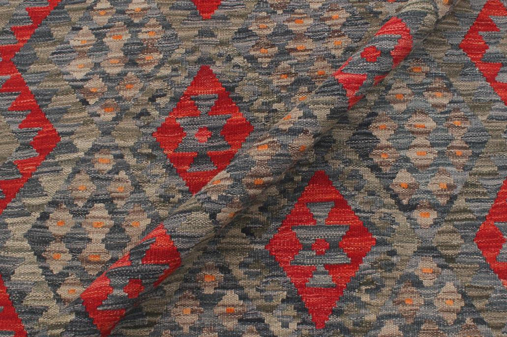 Flat Weave Kilim Antique Navaho Vintage handmade Geometric Kilim Charcoal Red Hand-Woven Rectangle 100% Wool Area Rug 5x7 