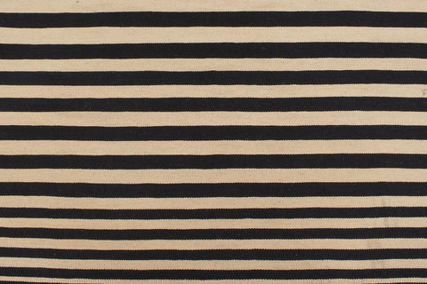 handmade Modern Kilim Beige Black Hand-Woven RECTANGLE 100% WOOL area rug 6 x 8