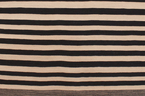 handmade Modern Kilim Beige Black Hand-Woven RECTANGLE 100% WOOL area rug 6 x 8